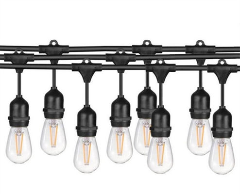 12 مصباح سلسلة S14 LED ، أضواء سلسلة خارجية 24 قدم